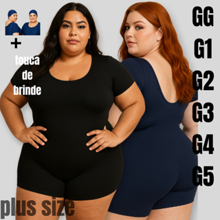 Maiô Macaquinho Plus Size com Manga – Natação & Hidroginástica Moda Evangélica + Touca Feminina em Oferta na Shopee