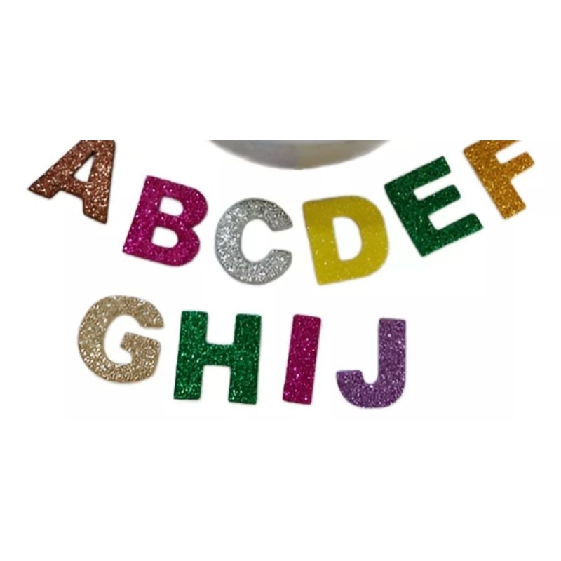 150 letras em Eva glitter - 5 cm