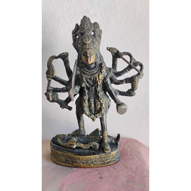 Kali Deusa Hindu Imagem em bronze importada da Índia 15cm