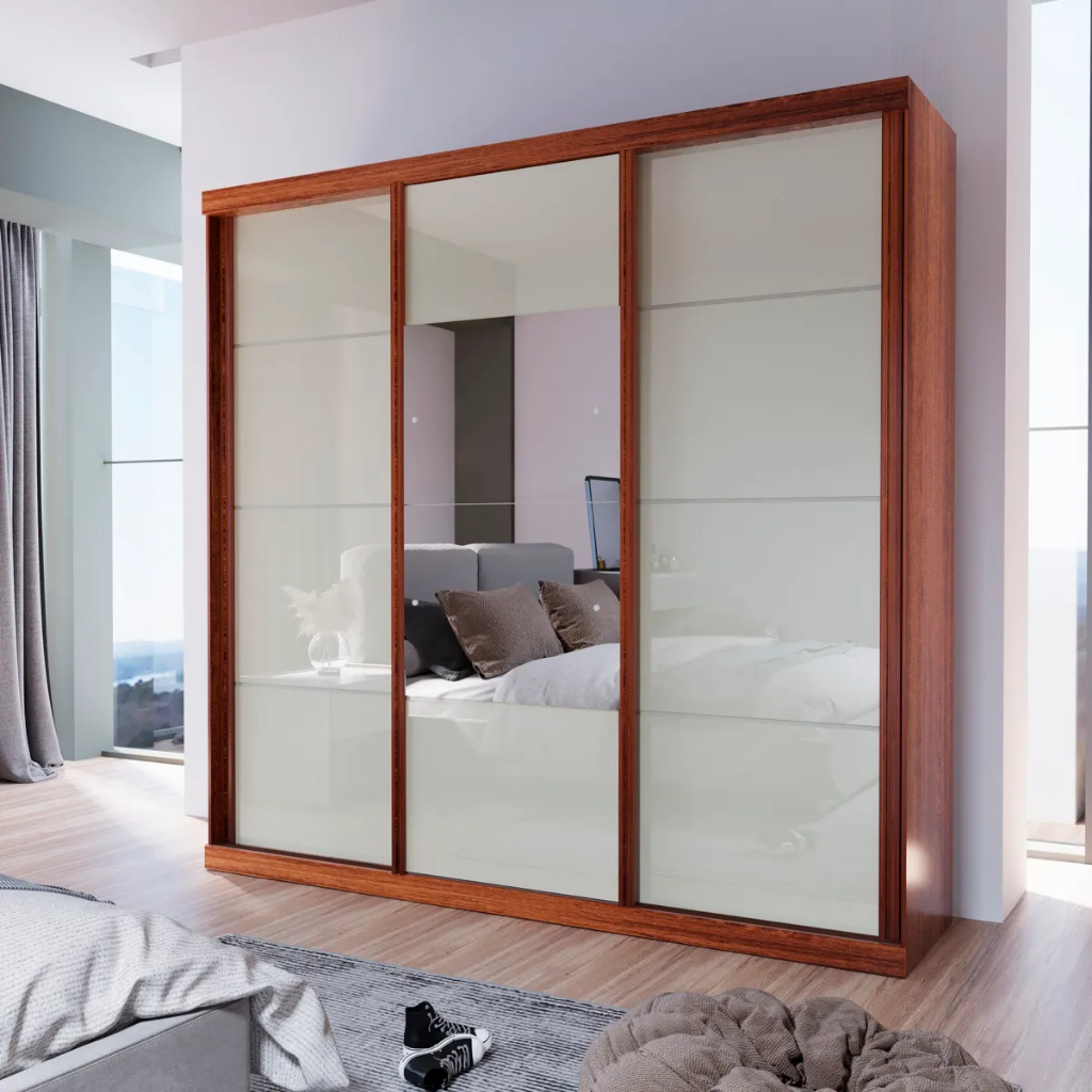 Guarda-Roupa ECO 01 Espelho 100% MDF 3 Portas 4Gav Bom Pastor em Oferta na Shopee