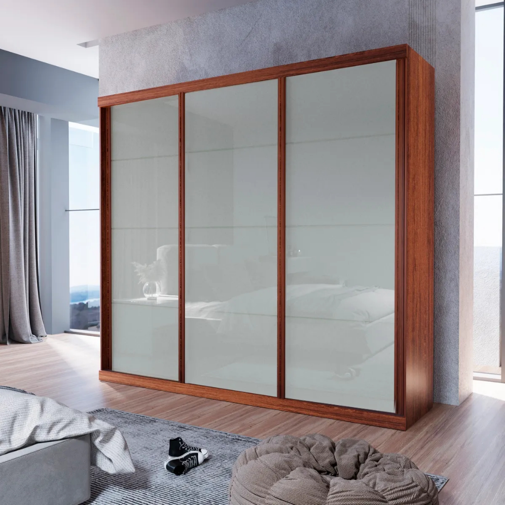 Guarda-Roupa Casal ECO 01 100% MDF 3 Portas 4 Gav Bom Pastor em Oferta na Shopee