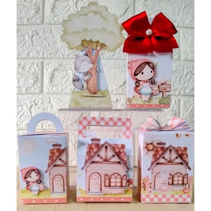 Kit Festa Personalizado Chapeuzinho Vermelho/Lembrancinha Chapeuzinho Vermelho/Aniversário/KIT PRONTO/Caixa Milk