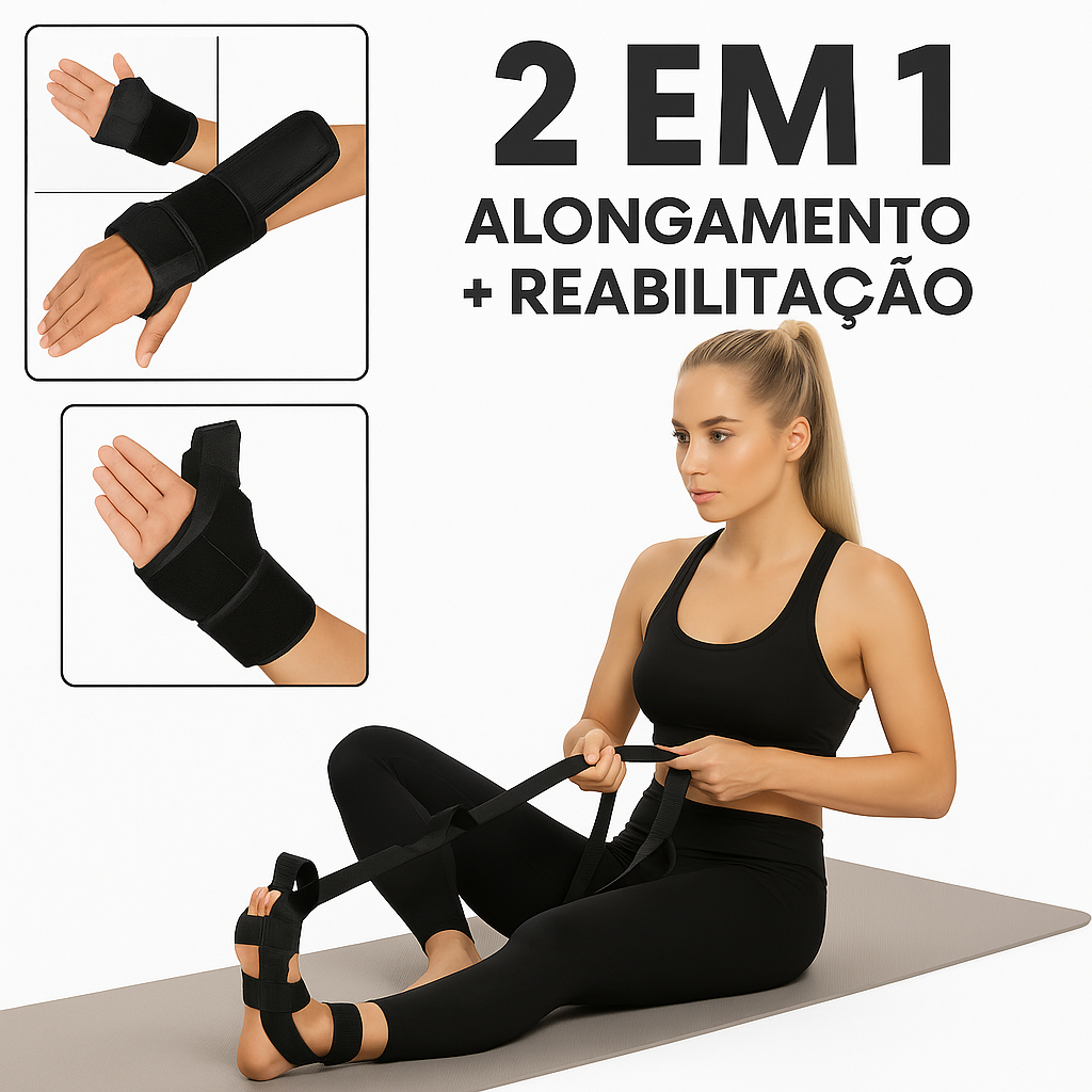 Faixa Alongadora Multifuncional 2 em 1 Panturrilha Perna Fisioterapia Tala  Punho e Braço Reabilitação