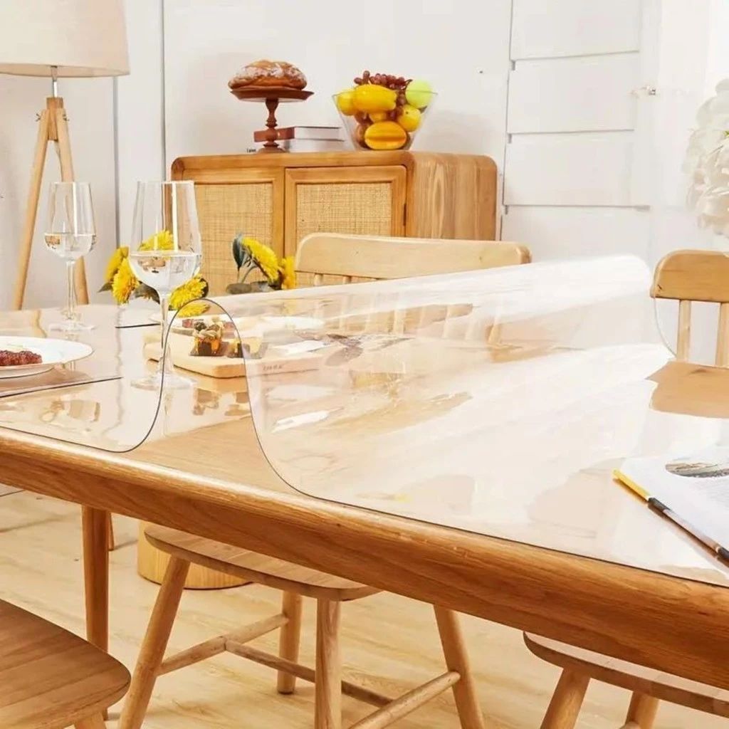 Toalha de Mesa de Plástico Para 4 6 8 e 10 Lugares Impermeável Quadrada Decoração Cozinha