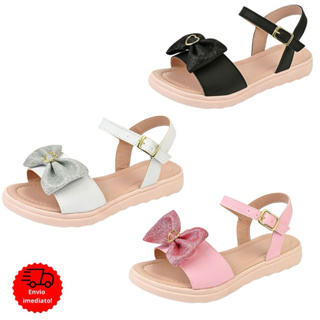 Sandália Infantil Menina Laço Brilho aniversario casamento Passeio Festa escola em Oferta na Shopee