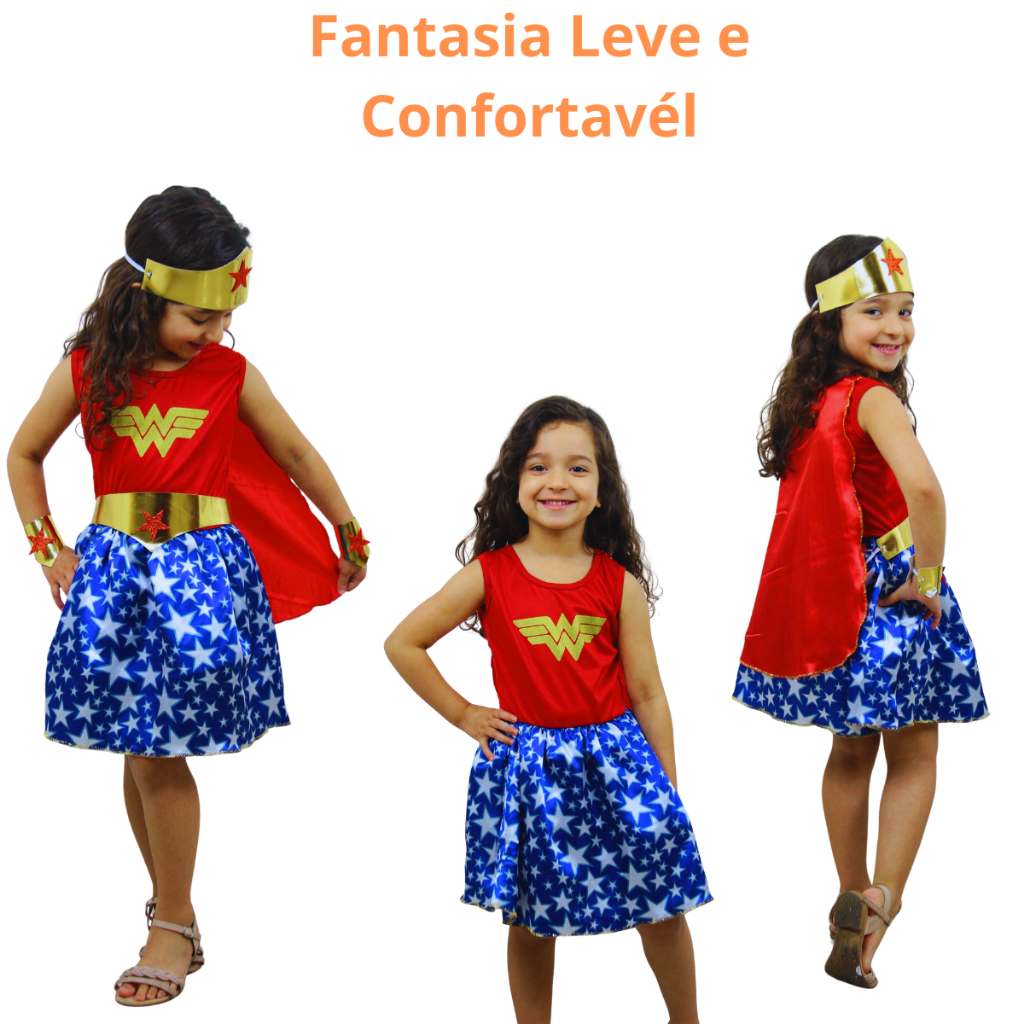 Fantasia Infantil da Mulher-Maravilha da Liga da Justiça -  2 em Oferta na Shopee
