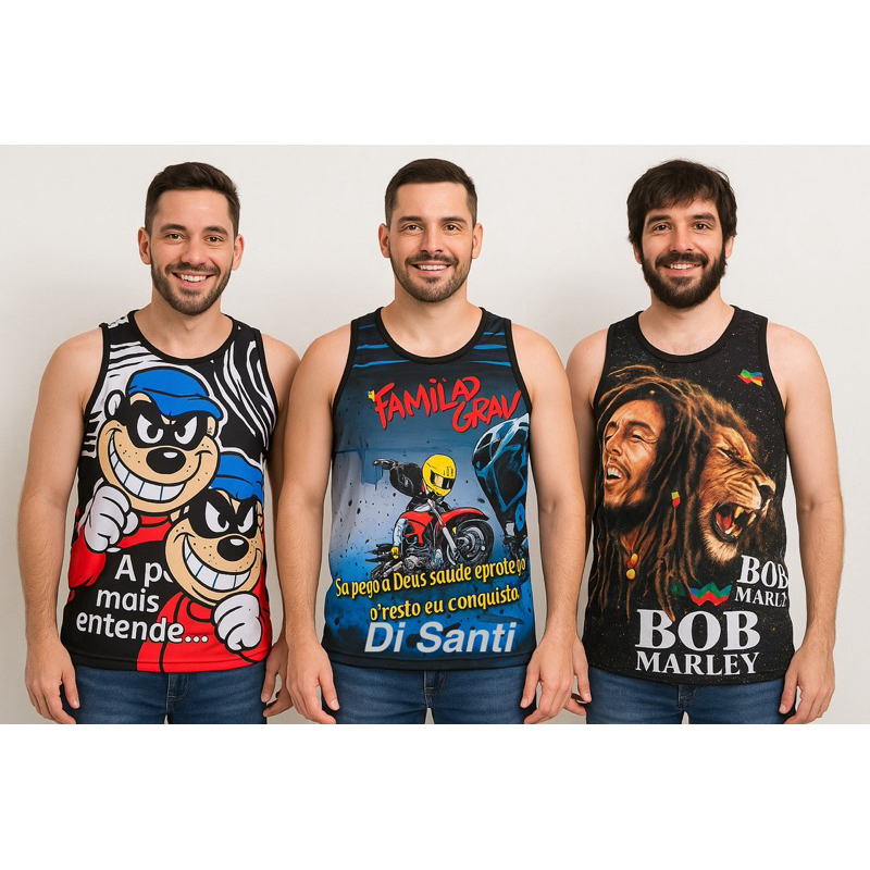 kit 3 Camiseta regata masculina Mandrake malha fria. em Oferta na Shopee