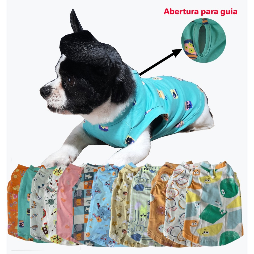 Regata Pet Cotton Estampado Conforto - Roupa Pet