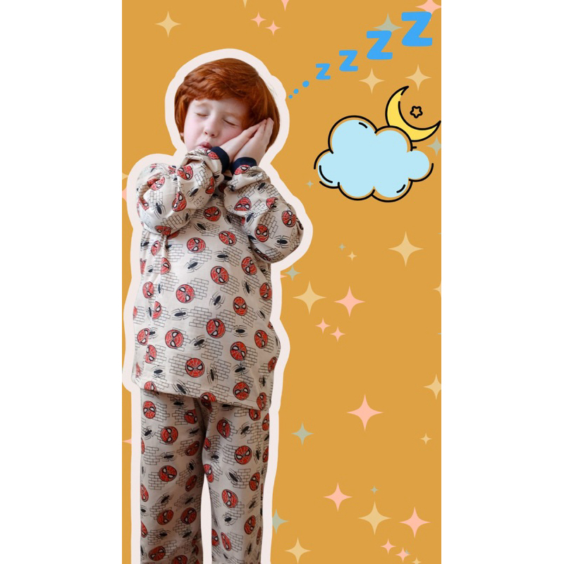 Pijama Manga Longa Infantil Homem-Aranha 100% Algodão – Todas as Estações Tamanho: 2 a 14 anos