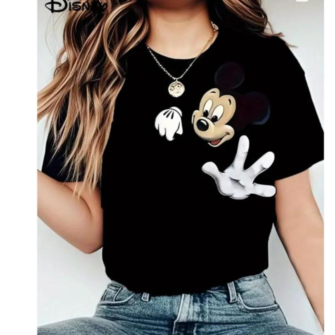 Camiseta Unissex Estampada "MICKEY MOUSE" Ombro Blusa Estilosa em Oferta na Shopee