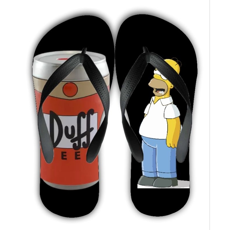 Chinelo Duff Homer Simpsons Masculino Feminino e Infantil Todos os Tamanhos Várias Estampas