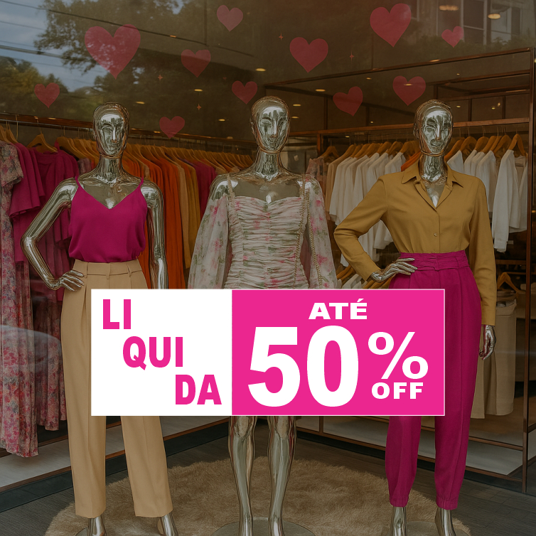 Adesivo Vinil Impresso LIQUIDAÇÃO Feminina – 50% OFF Vitrine Loja Boutique Moda Shopping em Oferta na Shopee
