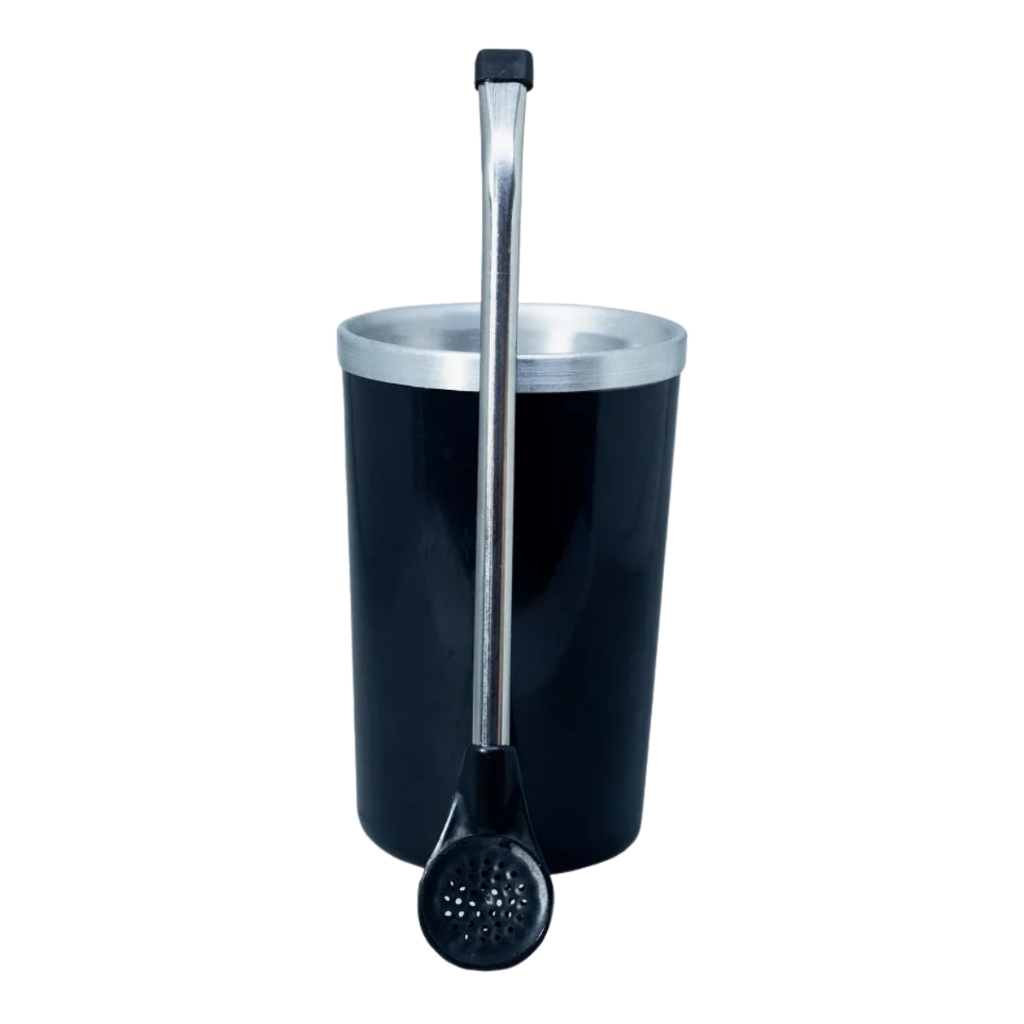 Copo Cuia Térmico Tereré e Chimarrão, Refrigerante com Bomba Aço inox Parede Dupla Sem Tampa - 340ml
