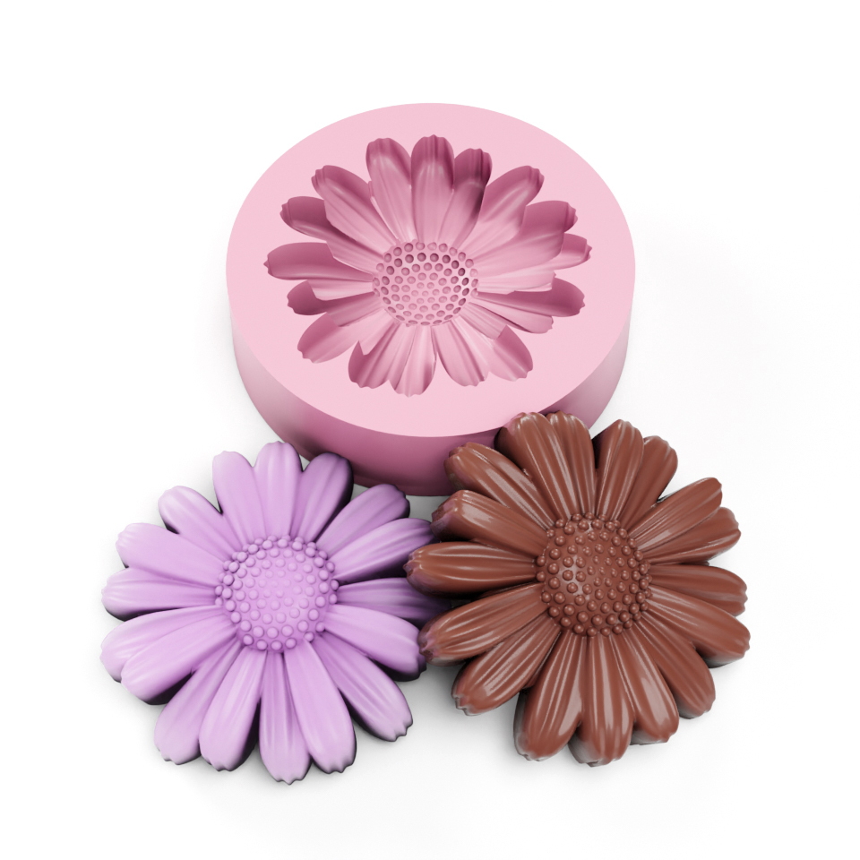 Molde de Silicone Flor Margarida Realista -  Para Sabonetes, Velas, Gessos, Biscuits e Resinas em Oferta na Shopee