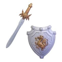 Cavaleiro Matador de Dragão Medieval Kit Com Espada E Escudo