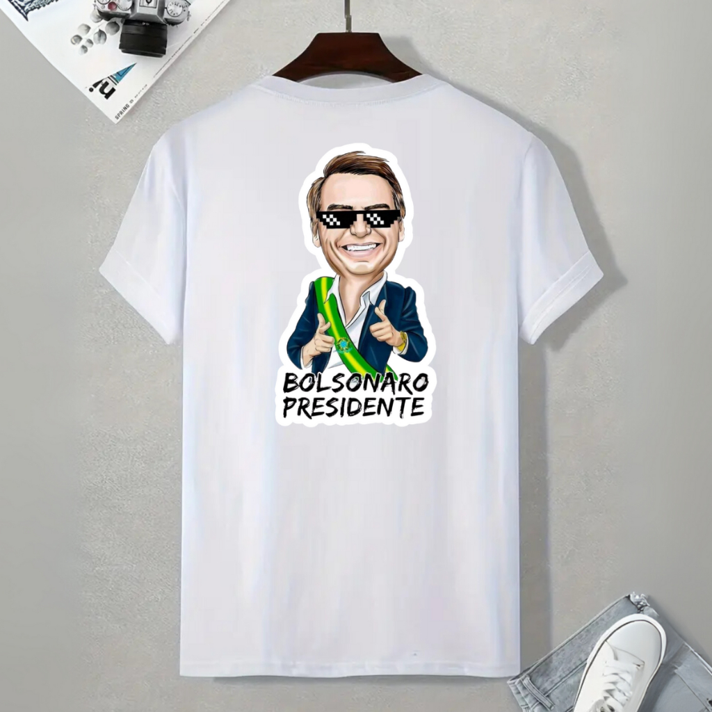 Camisa Bolsonaro Presidente do Brasil Masculina DTF BOLSONARO PRESIDENTE DESENHO TOP