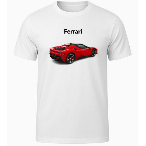 Camiseta Masculina FERRARI Estilo Oversized 100% Algodão – Conforto e Qualidade