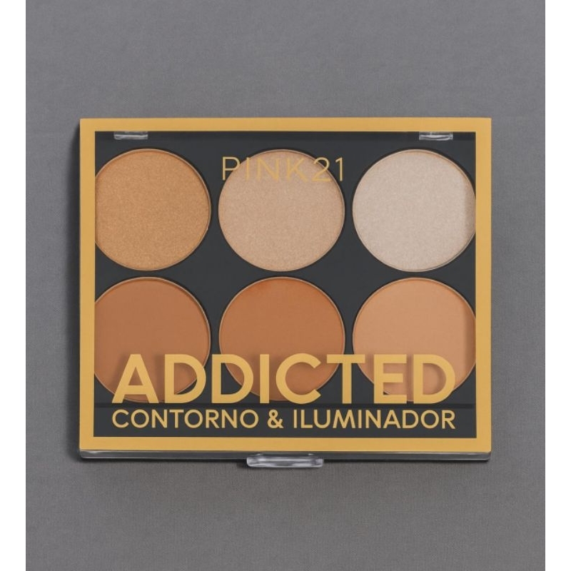 Paleta Contorno E Iluminador Addicted - Pink 21 Cosmeticos