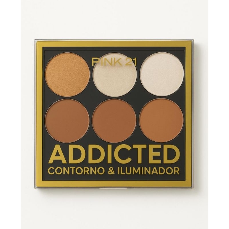 Paleta Contorno E Iluminador Addicted - Pink 21 Cosmeticos