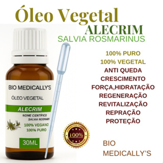 Óleo Vegetal de Alecrim Rosmarinus 100% Puro 30ml + Pipeta Dosadora (2PEÇAS) em Oferta na Shopee