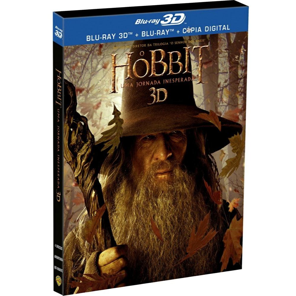 Blu-ray O Hobbit Uma Jornada Inesperada 3D e 2D 4 Discos +Extras Luva Lenticular Original e Lacrado