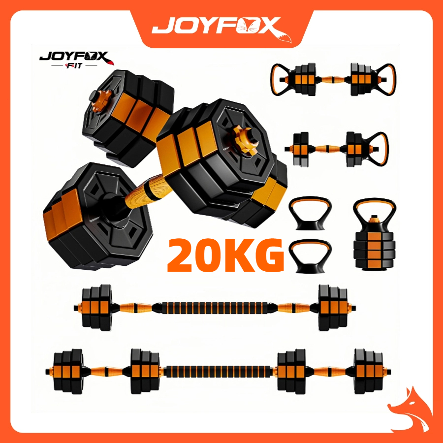 JOYFOX Alteres musculação Kit Halteres 6 Em 1 Musculação Até 20kg Ajustável Kettlebell Barra Anilha em Oferta na Shopee