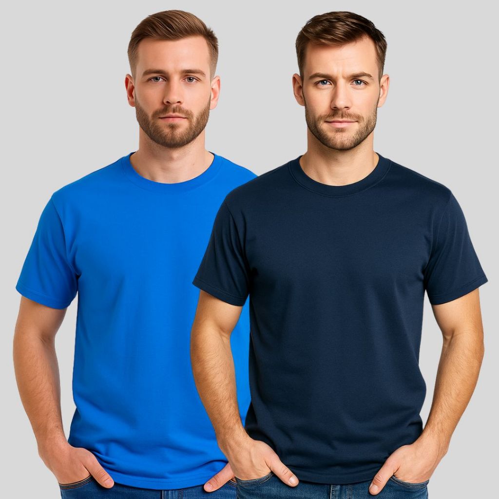 Kit 2 camisetas masculinas básicas 100% algodão P ao G3 em Oferta na Shopee
