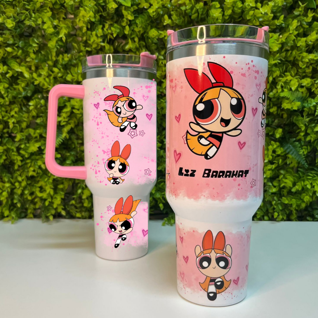 Copo Térmico Garrafa Personalizado Com NOME 1200ML As Meninas Super Poderosas em Oferta na Shopee