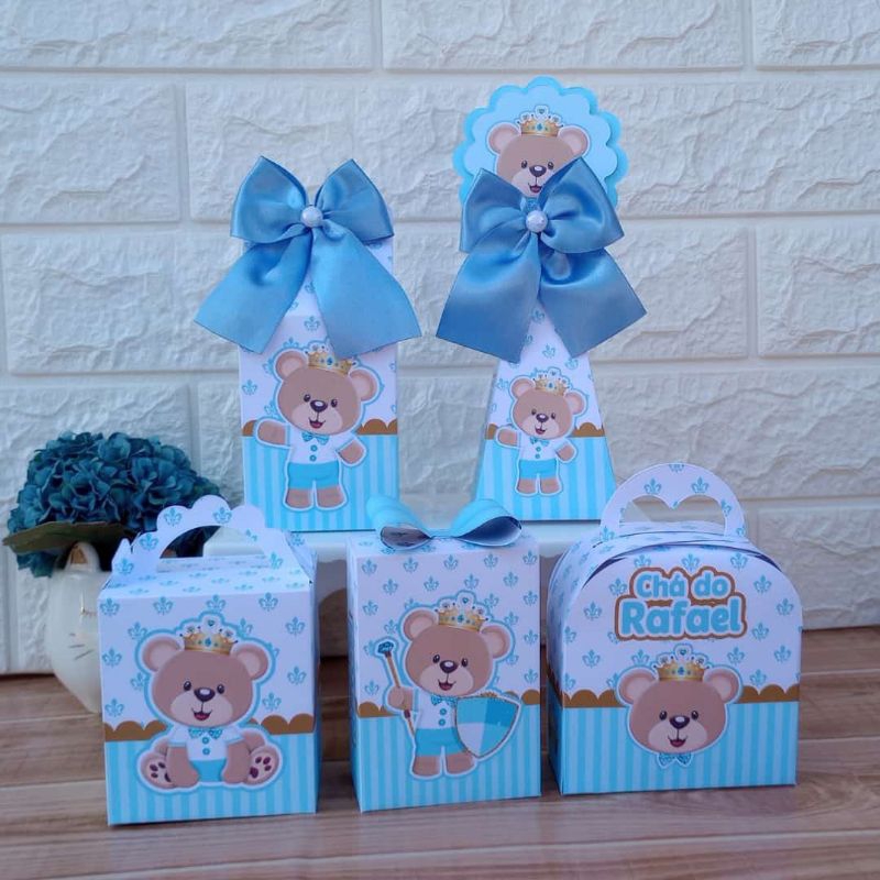 PEGUE E MONTE Kit Festa Personalizados URSINHO REALEZA PRINCIPE AZUL Lembrancinhas Caixinhas