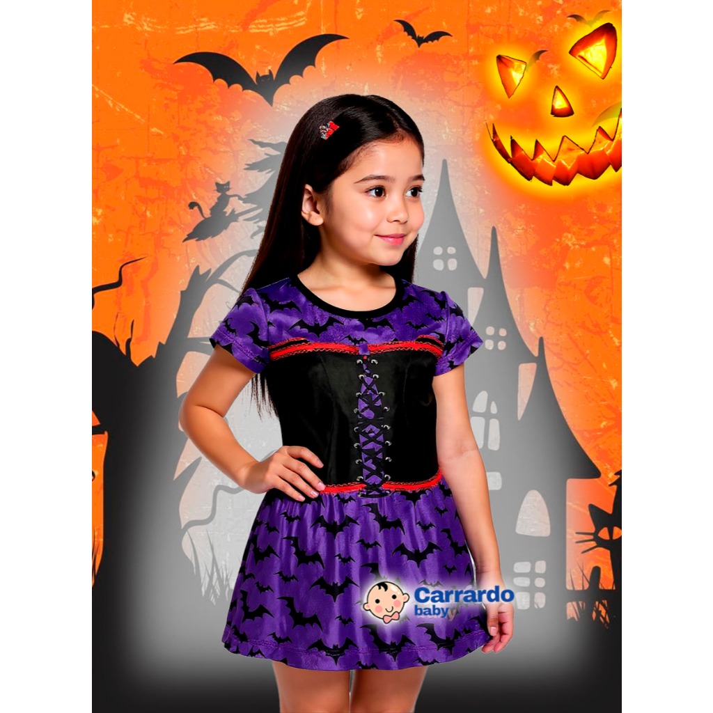 Fantasia Halloween Infantil Menina Barata Bruxinha Capa Temática Feminina Achadinhos Cria…