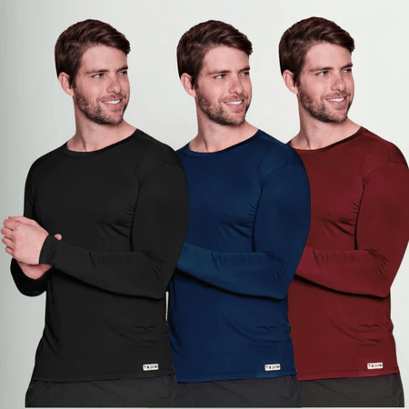 Camisa Térmica Proteção Uv 50+ Segunda Pele Camiseta Blusa Malha Fria Unissex Academia Manga Longa