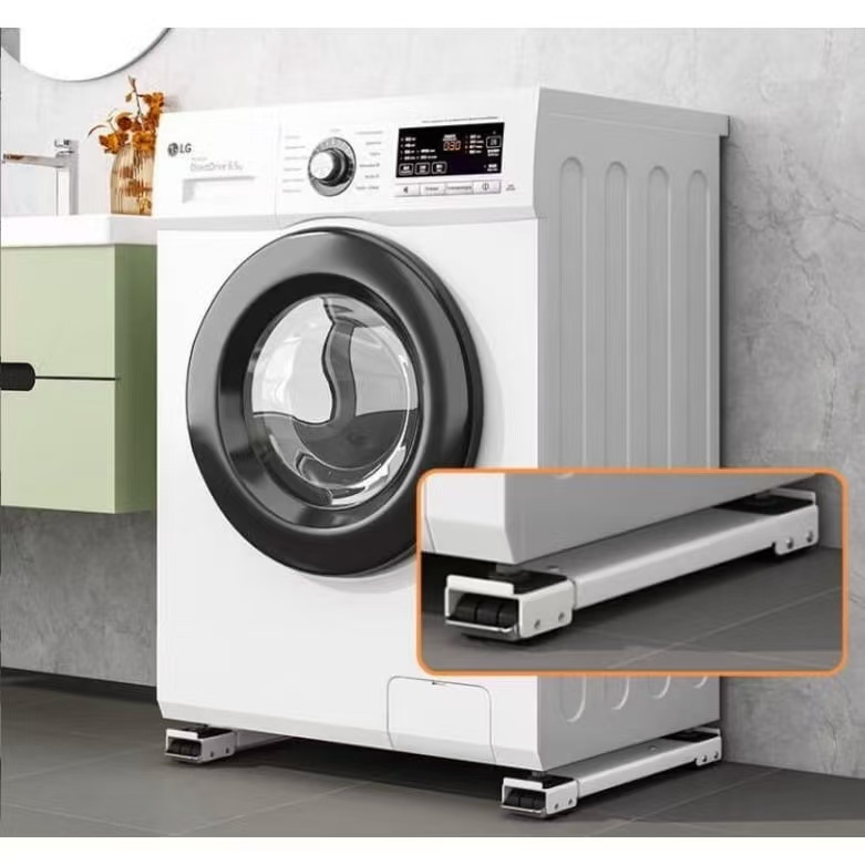 Base de suporte com rodízios: base para geladeira e máquina de lavar, ajustável e móvel
