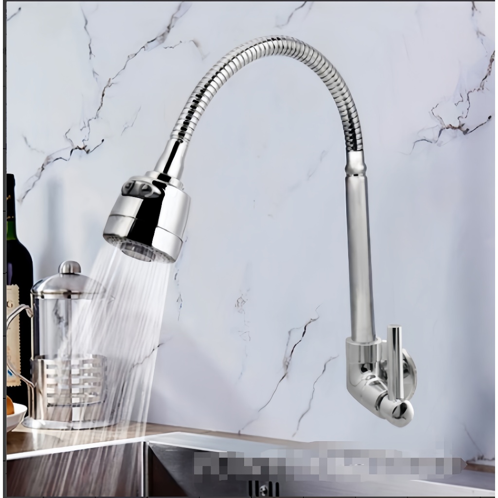 Inox Prata Torneira com chuveiro com rotação de 360° Cozinha Luxo Parede Promoção