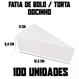 50-75-100 Unidades Embalagem para Fatia de bolo/torta Branco/Kraft com encaixe 12,5cm x 9cm x 6,5cm - COM BASE / CO em Oferta na Shopee
