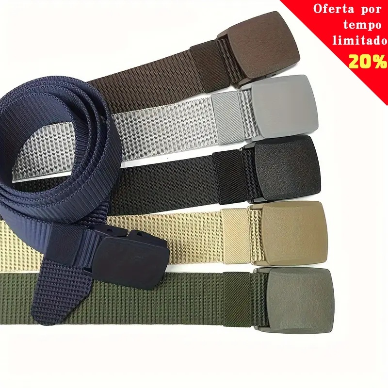 Cinto Militar Largo em Nylon Com Fivela em Unissex Engate Rápido Resistente