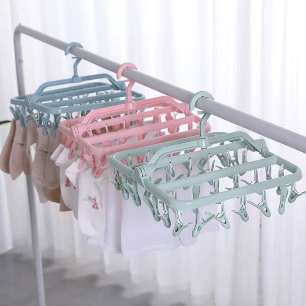 Varal roupa íntima multiuso dobrável com 32 prendedores, calcinha, cueca, sutiã, biquíni e meias