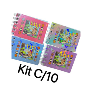 Kit Com 1/10/15/20 Lembracinhas Chaveirinhos Mini Cadernos 7,5X5,5cm Com 40 Folhas Jesus Capivara Laminação Holográfica em Oferta na Shopee
