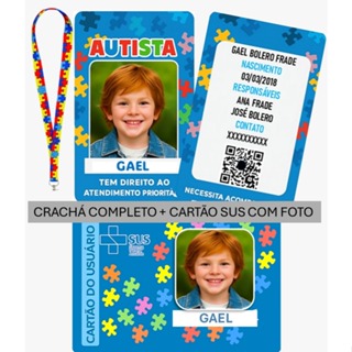 CRACHÁ AUTISTA PERSONALIZADO COM QR CODE em Oferta na Shopee