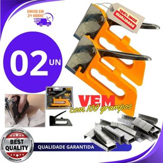 Jogo 02 OU 01UN Grampeador Tapeceiro  Profissional Grampos de 4 a 8mm Alta Pressão Profissional em Oferta na Shopee