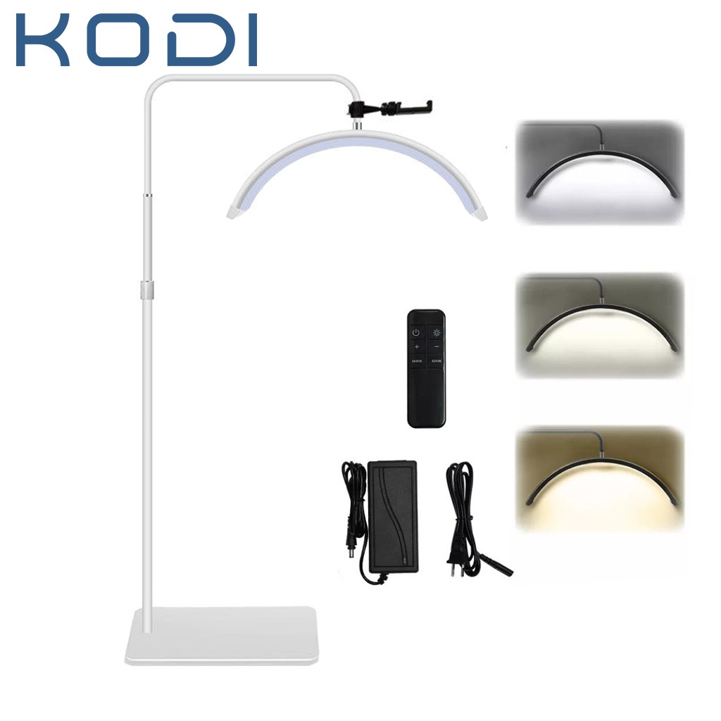 Luminária LED Meia Lua 40W com Suporte Celular – Profissional para Maquiagem, Estética e Salão F16