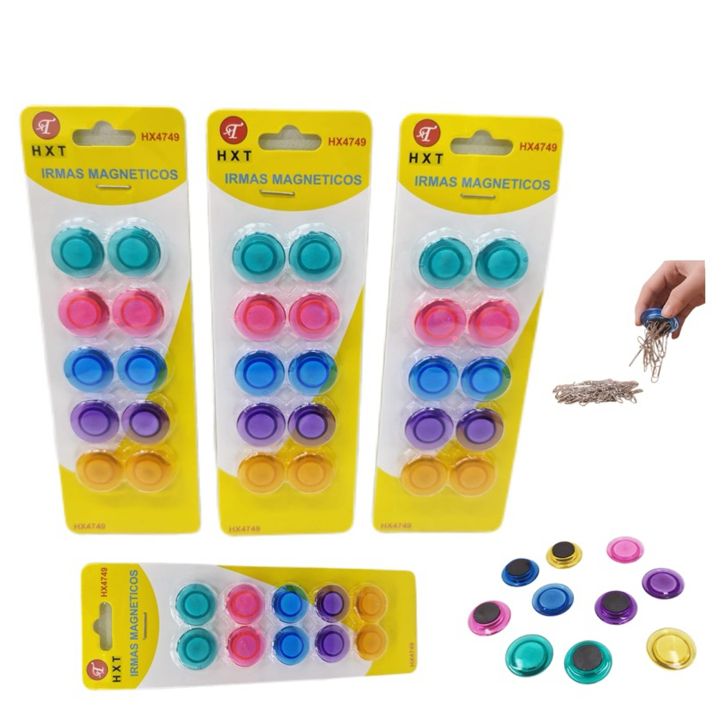 Ima Prendedor Magnetico Redondo Geladeira Mural Coloridos 4749