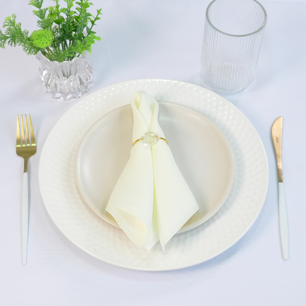 Kit 120 Guardanapo Branco de Tecido Oxford 38x38cm – Ideal para Festas e Eventos