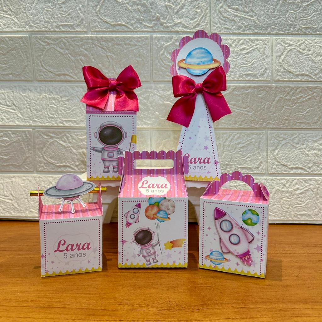 Kit personalizados para lembrancinhas ASTRONAUTA MENINA - PEGUE E MONTE