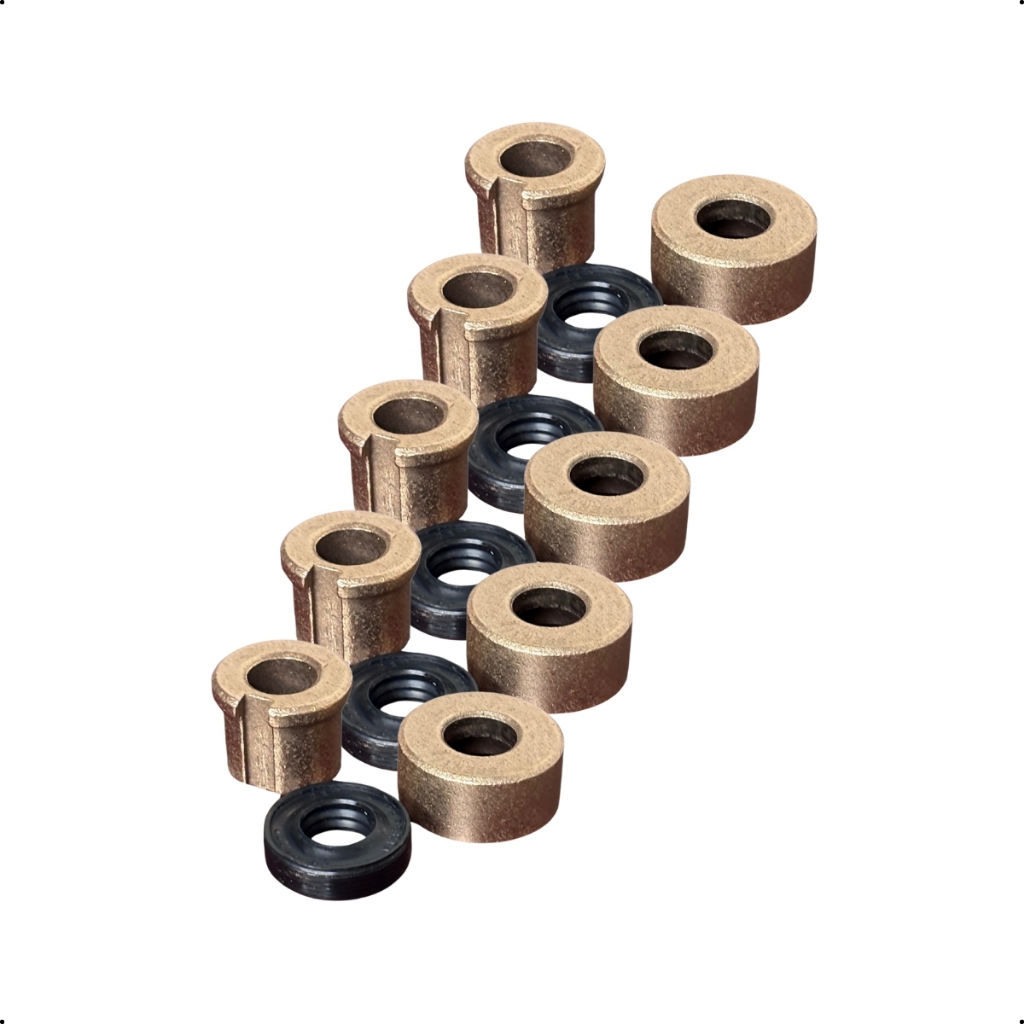 5x Kit Reparo Retentor E Bucha Bronze Para Agitador Tanquinho Compatível Com Colormaq E Suggar