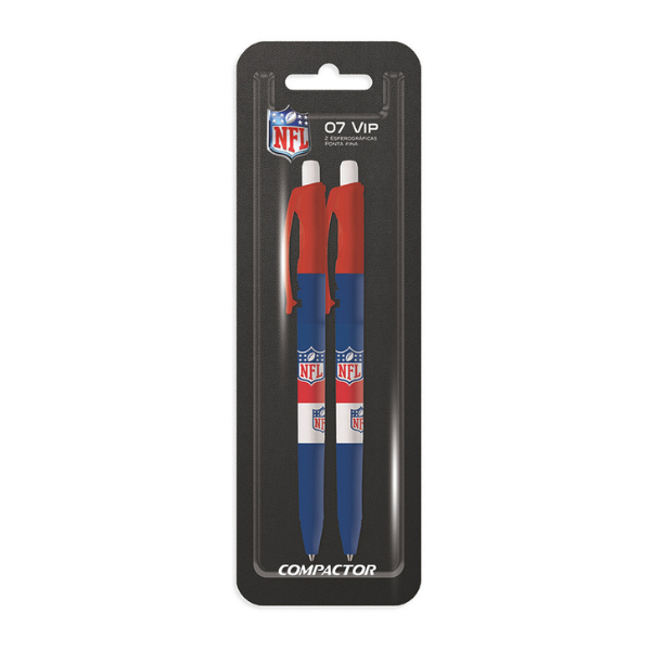 Caneta Esferográfica 07 Vip NFL Fina - Azul em Oferta na Shopee