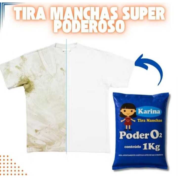 Tira Manchas em Pó Karina 1kg Remove Manchas Difíceis Roupas Brancas e Coloridas