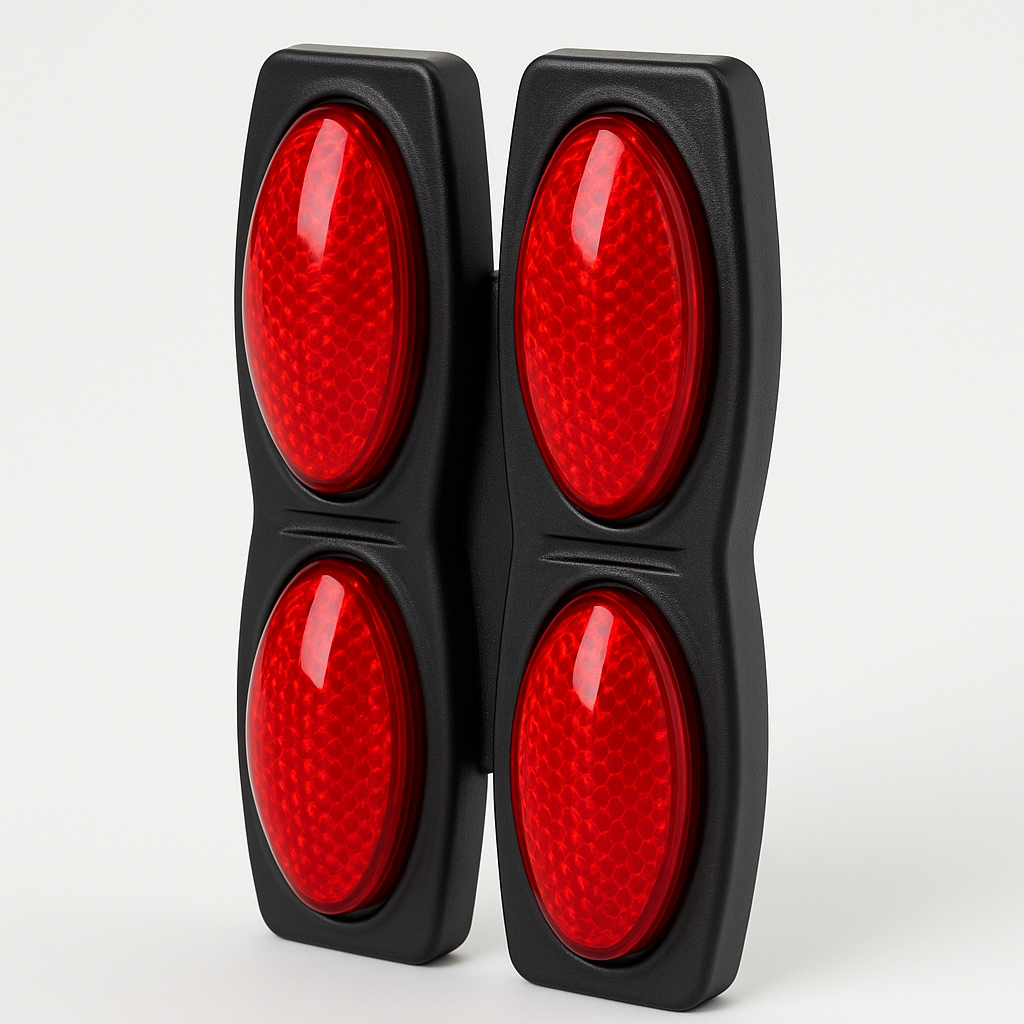 Kit 2 Pares Protetor Porta Automotivo Preto Carro Refletor Olho De Gato Vermelho Transparente em Oferta na Shopee