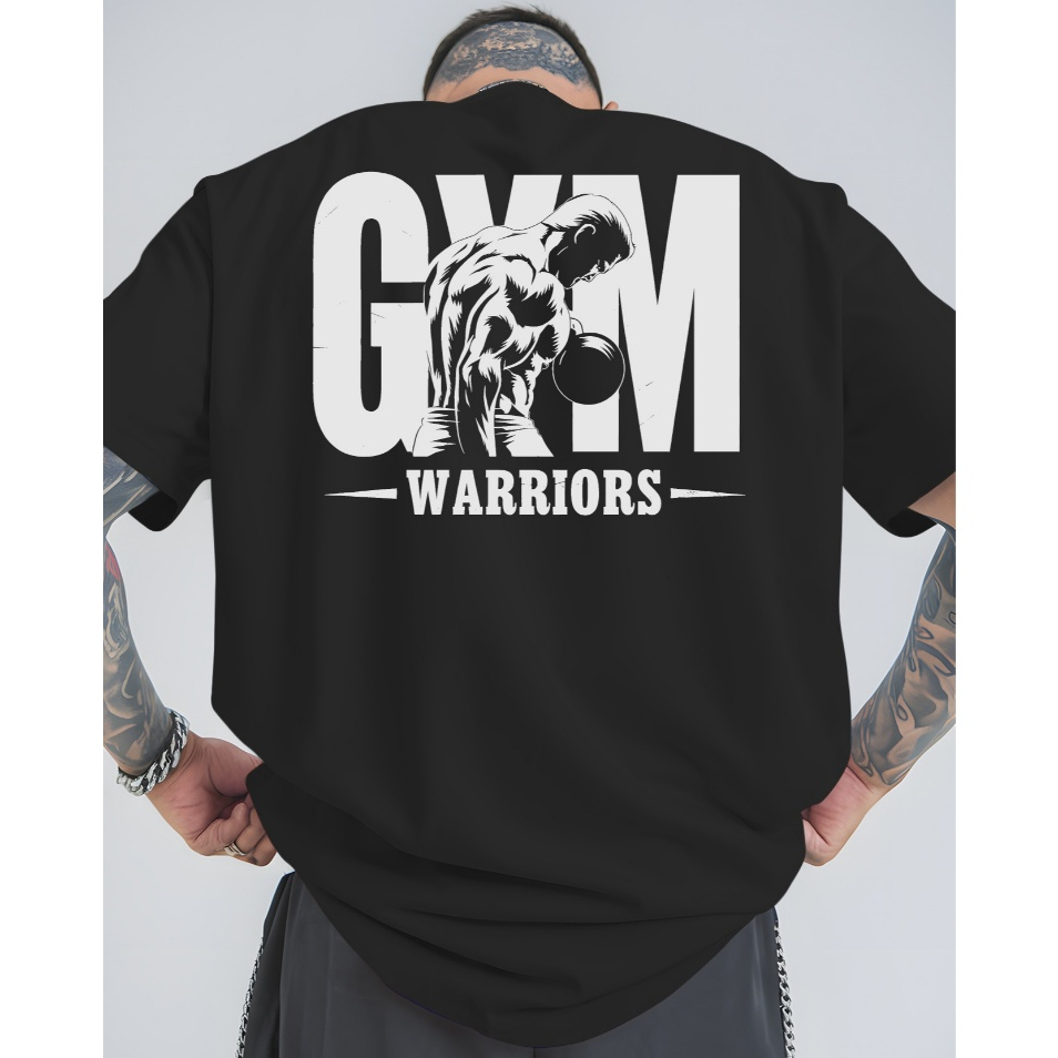Camiseta Masculina Academia Estampa GYM Treino Corrida Musculação Oversized