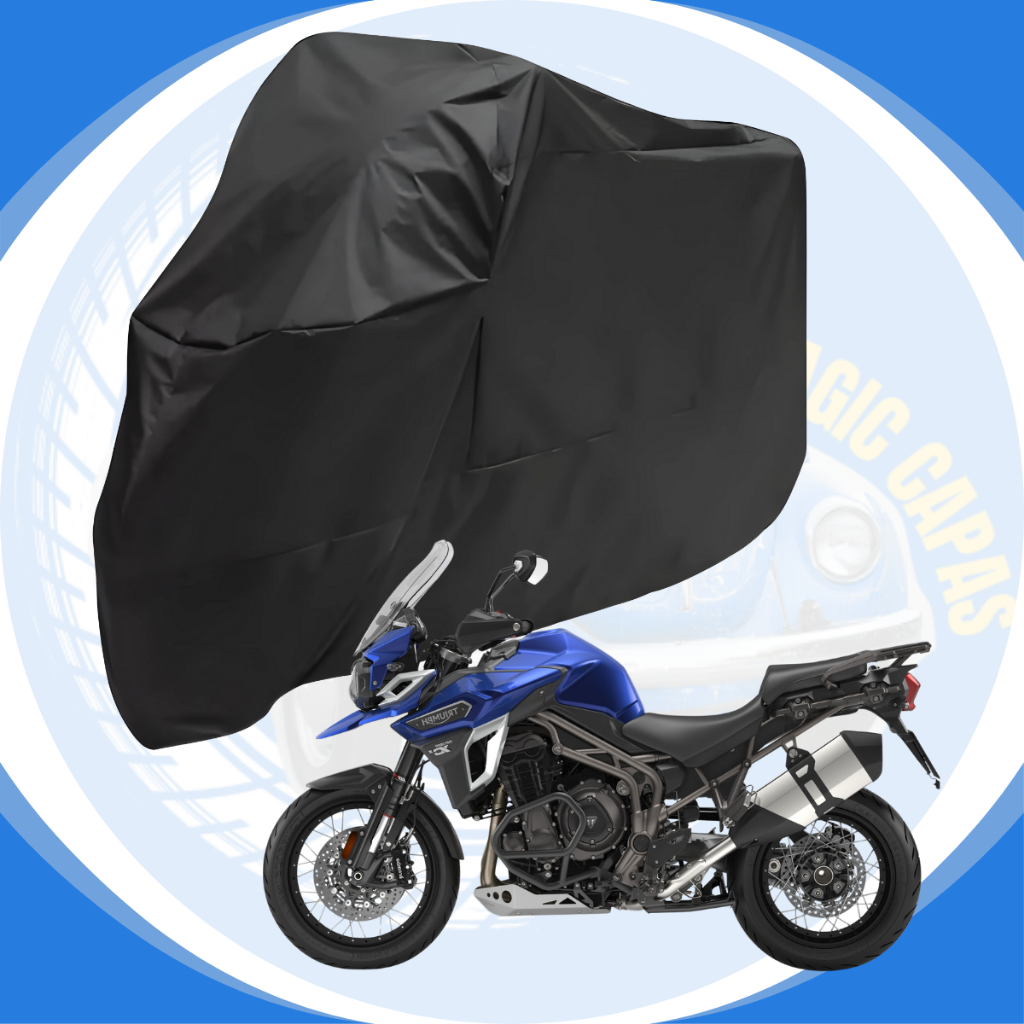 Capa Cobrir Moto Couro Courvin Impermeável Proteção Modelos Big Trail´s Moto Com Baú