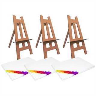 Kit de 10 Telas para Pintura 15x20 cm + 10 Mini Cavalete Telas p/ Tinta A Óleo e Acrílica em Oferta na Shopee